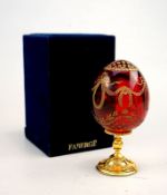 Fabergé, St.Petersburg: "Imperial Egg" rotes Kristallglas geschnitten, Nr. 0018,Rotes Kristallglas