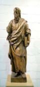 Große Evangelistenfigur, Niederlande 16. Jhd.,wohl Lindenholz, große, vollplastische Figur mit