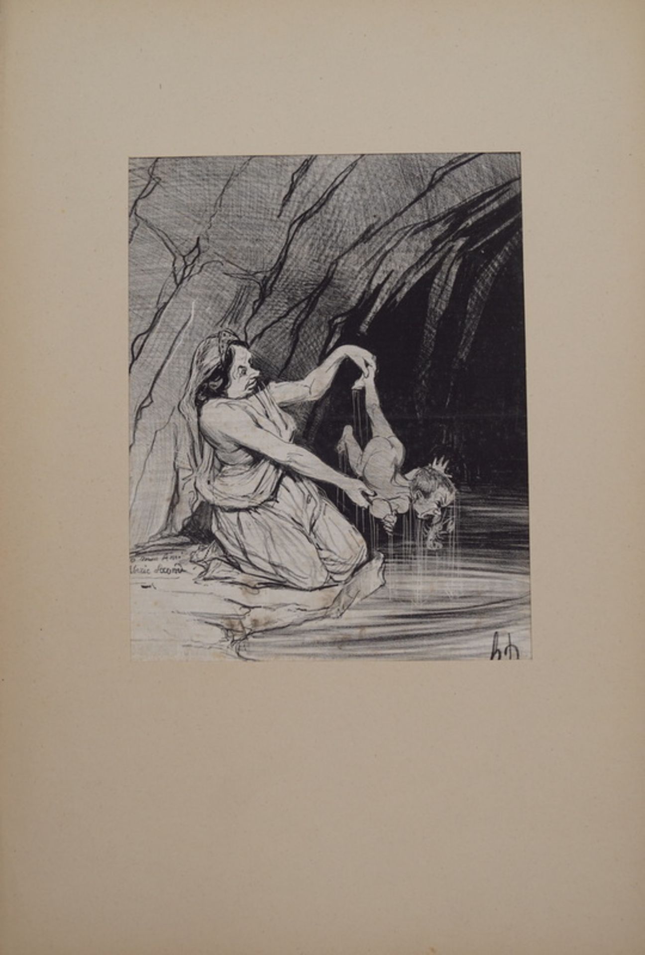 Daumier, Honoré (1808 Marseille- 1879 Valmondois): Zwei Litographien aus Charivari, 19.Jhd.,