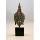 Bronze Buddha Kopf, Thailand, Ayutthaya Periode,Bronzeguss in verlorenene Form, Sandkern,