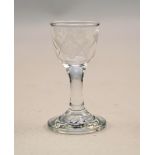 Miniatur Freimaurer Pokal, England, 20. Jhd.,Kristallglas, geätzter Dekor mit diversen Freimaurer