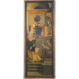 Altarblatt: Christus predigt im Tempel. Norddeutsch 16.Jh,Öl auf Eichenbolen, beidseitig bemalt, vor