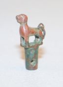 Hund als Verschlusshahn, wohl 16. Jhd.,Bronze, Höhe ca. 5,5cm.,,