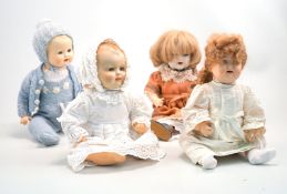 Vier Puppen, 1. Häfte 20. Jhd.,1x Kämmer und Reinhardt, 3x ohne Herstellerbezeichnung aber mit