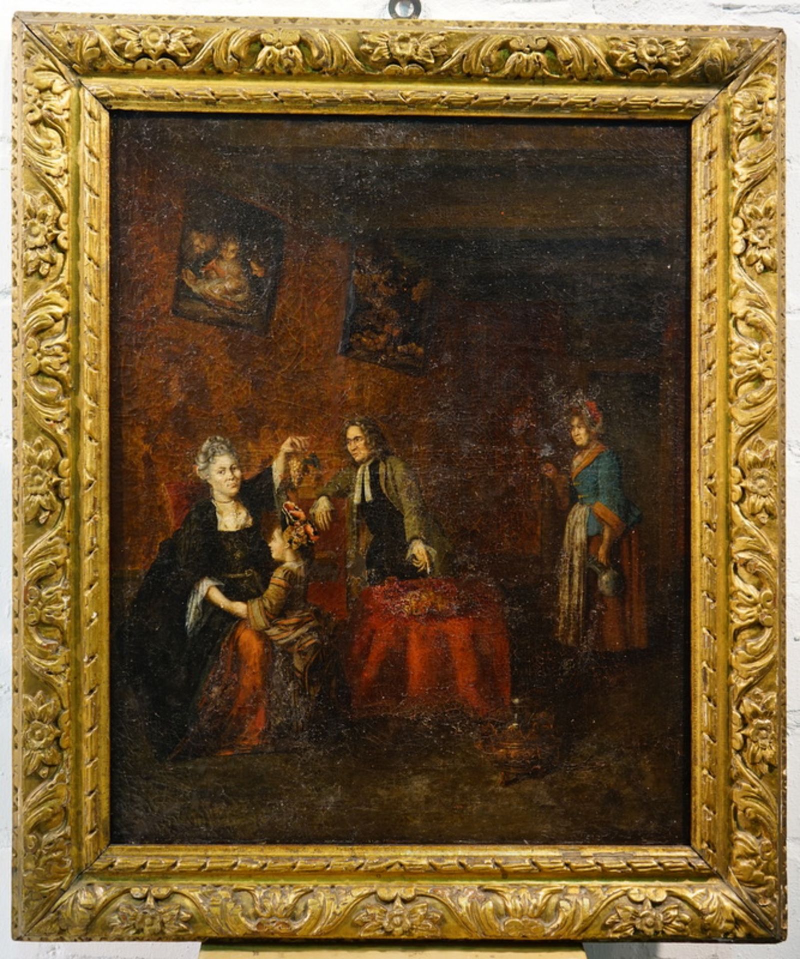 Lambrechts, Jan Baptist ,Schule, Nachfolger (1680-1731): Interieur-Szene mit Mutter Kind und