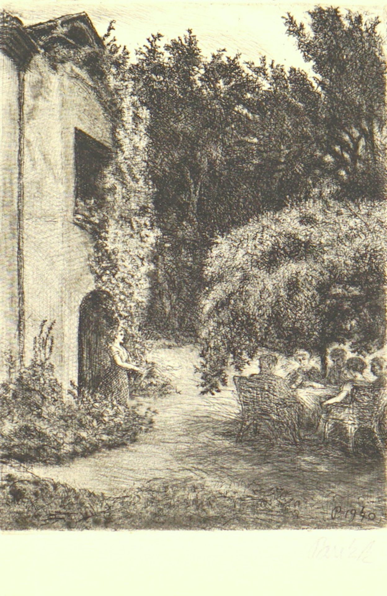 Pankok, Bernhard (1872 Münster (Westfalen); † 1943 in Baierbrunn): Sommerliche Gesellschaft im