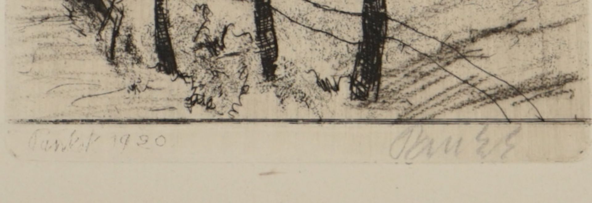 Pankok, Bernhard (1872 Münster (Westfalen); † 1943 in Baierbrunn): Landschaft mit Mühle, 1920, - Image 2 of 2