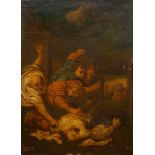 Darstellung eines Märtyriums, Italien, 17./18.Jhd,Dramatische Komposition -Öl auf Leinwand, auf