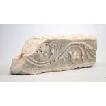 Antiker Zierstein Marmor Römisch 1 Jh. N.chr.,Fragment eines Steinpfostens, Grauer Istrischer Marmor