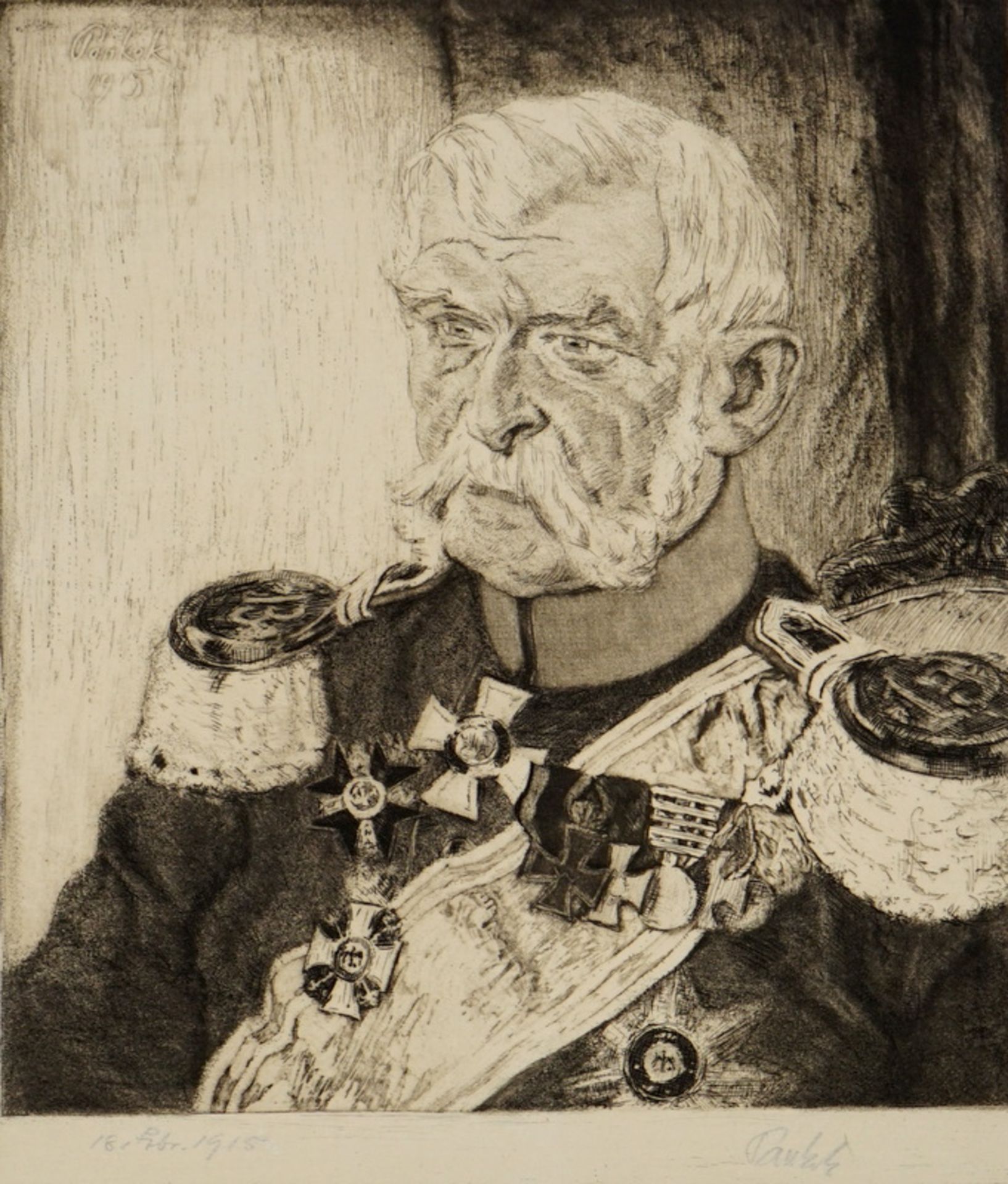 Pankok, Bernhard (1872 Münster (Westfalen); † 1943 in Baierbrunn): Bildnis General von Blume, 1915,