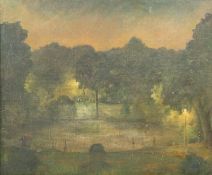Vormann, Tönne (Tons) (1902 Münster - 1993 ebenda): "Essener Stadtpark am Sommerabend",Öl auf