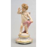 Königl. Meissen (Unterglasurblaue Marke ( Knaufzeit) 1850-1924): Amor als Naseweis,Porzellan, farbig