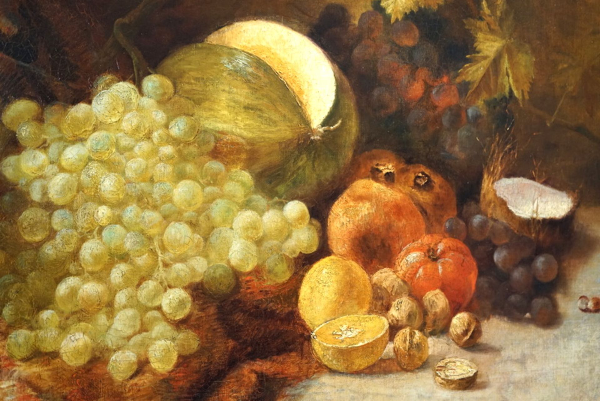 Holm, Carl Otto ( 1917 972 Colorado City, Arizona): Großes Stilleben mit Melone und Trauben,Öl auf - Image 3 of 3
