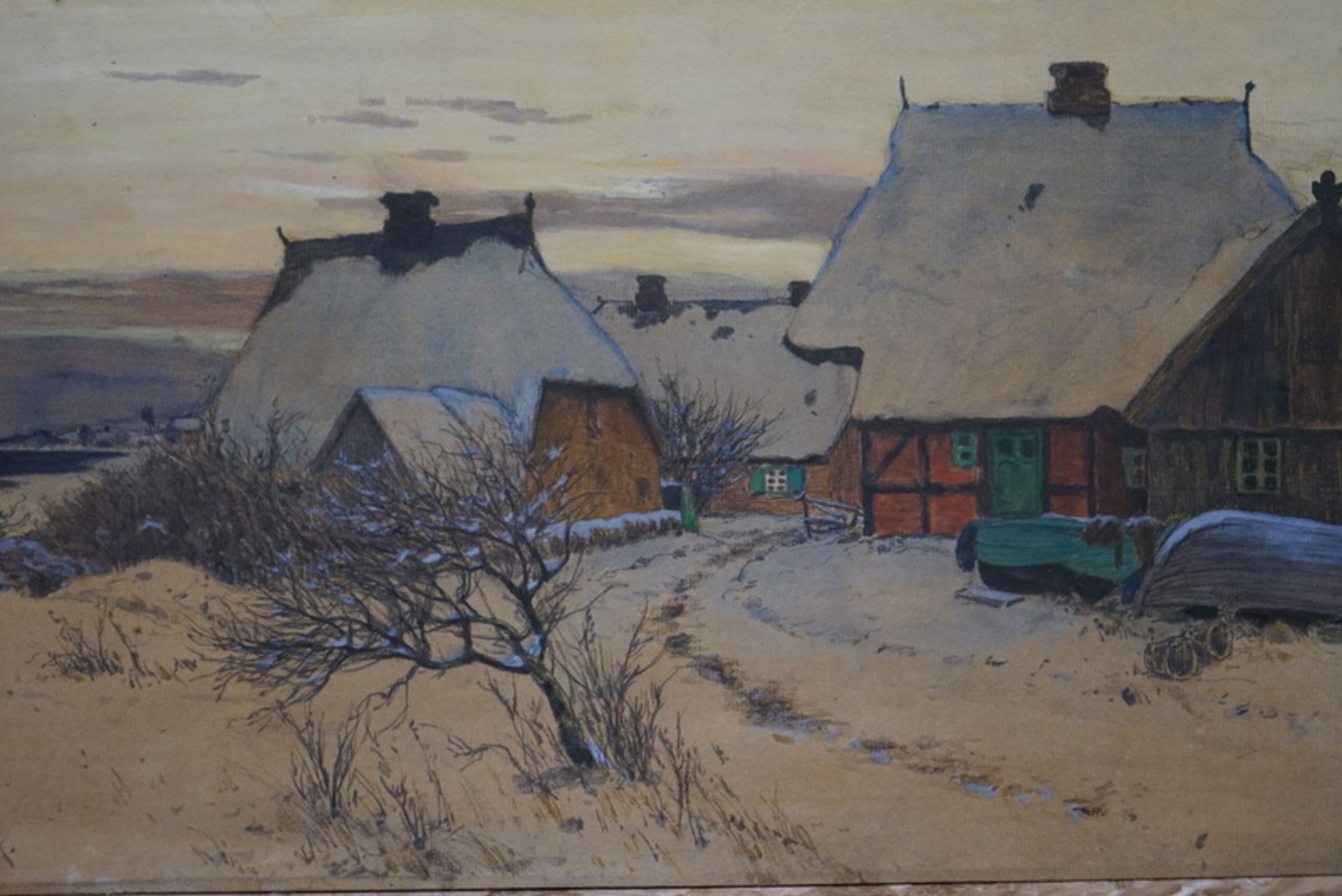 Müller-Kaempff, Paul (1861 in Oldenburg; † 5. Dezember 1941 in Berlin): "Winter in Ahrenshoop", - Image 5 of 9