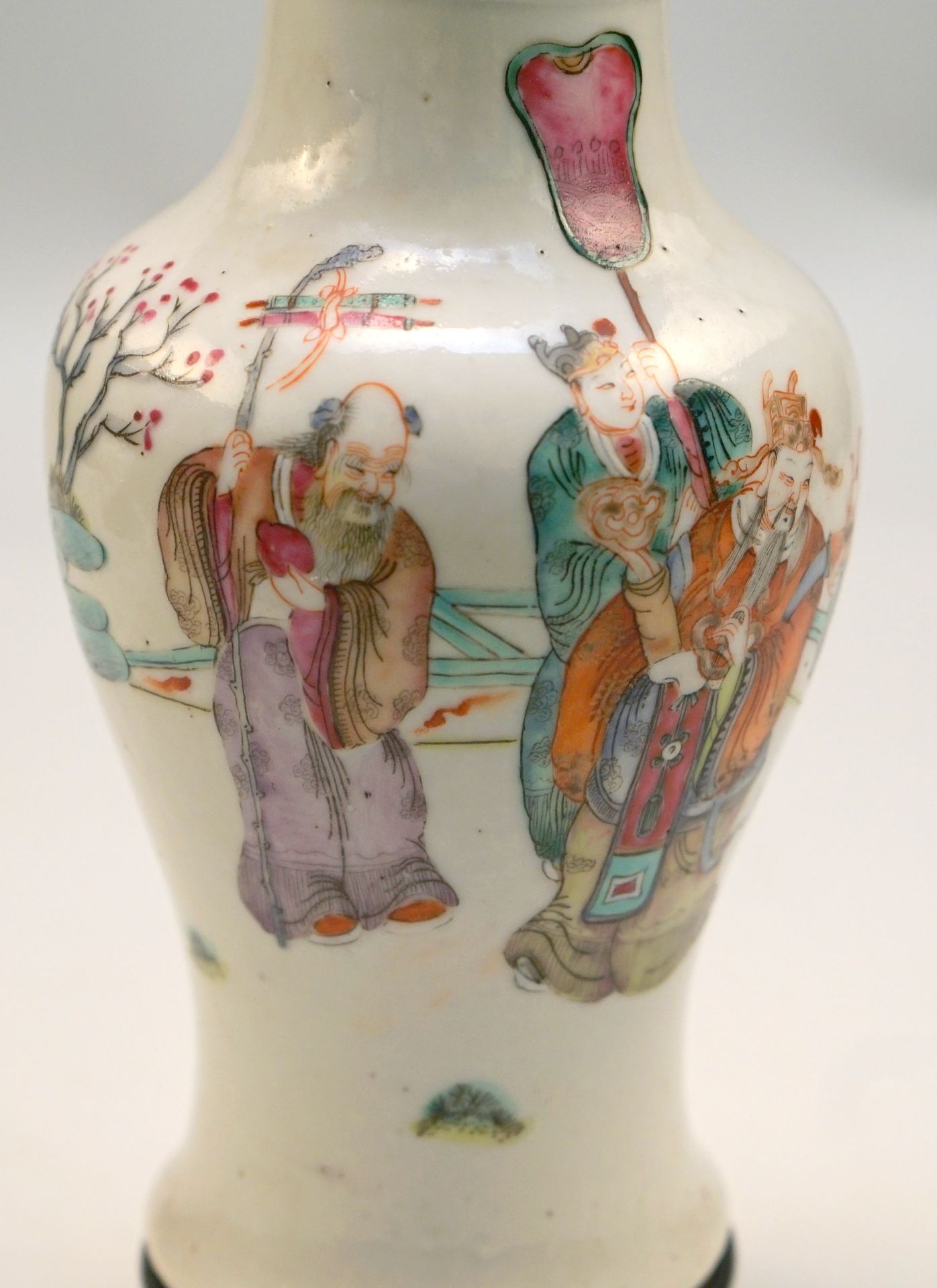 Vase mit Kaiser und Sennin Daoguang,Balustervase mit langezogenem Hals mit Wulstring, feine - Image 3 of 4