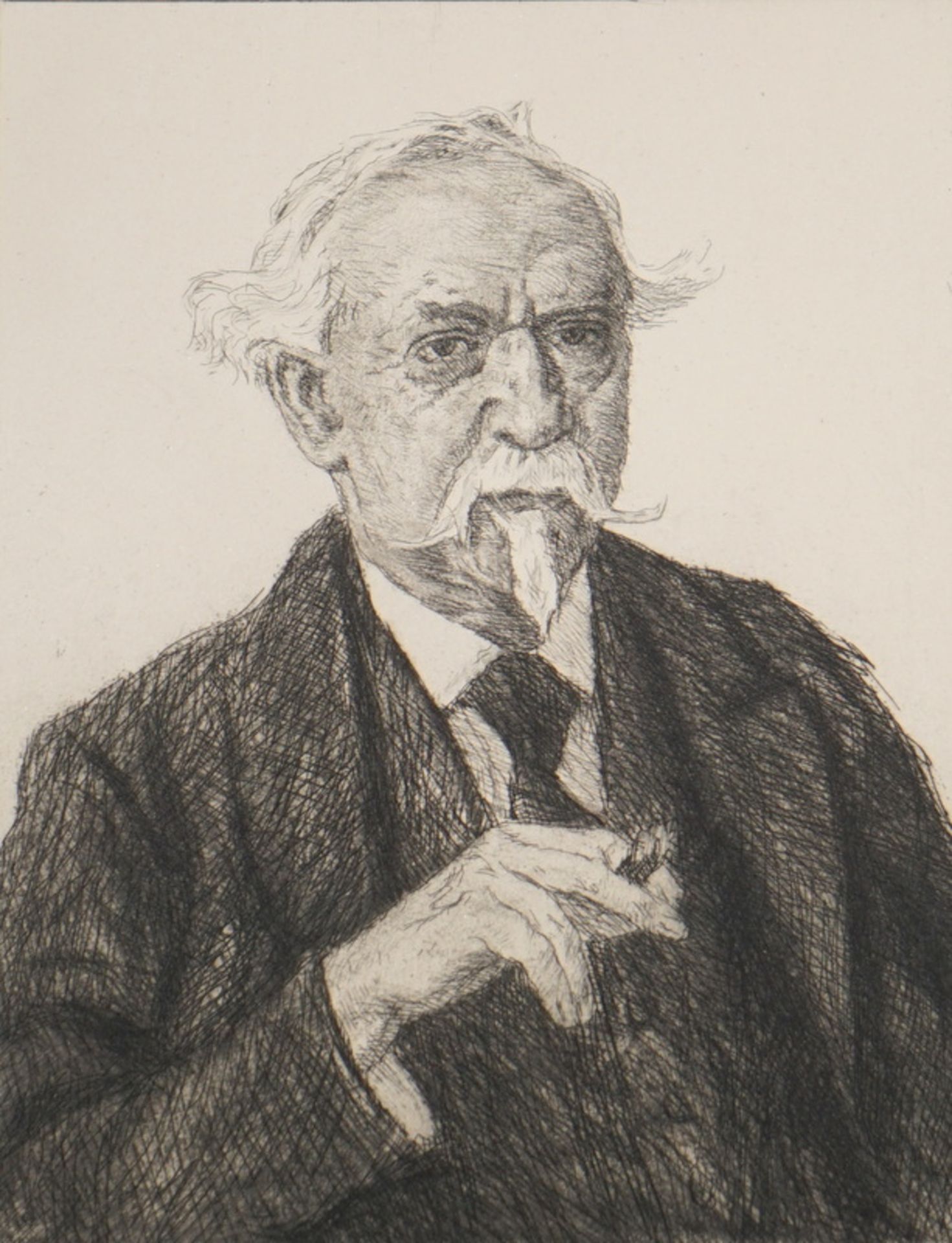 Pankok, Bernhard (1872 Münster (Westfalen); † 1943 in Baierbrunn): Bildnis W. Blos,Radierung,