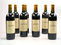 Acht Flaschen Chateau Talbot, Saint Julien, Grand Cru Classé, 1995,Rotwein, Mis en Bouteilles au