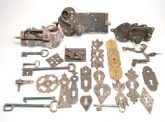 Sammlung Barockschlüssel und Beschläge,Eisen getrieben, gehämmert, ziseliert, zusätzlich drei