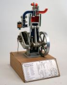 Fahrschuhl Demmonstrationsmodell, 4-Takt Motor, Fa. Höhm,Metallmodell auf Sperrholzsockel, mit