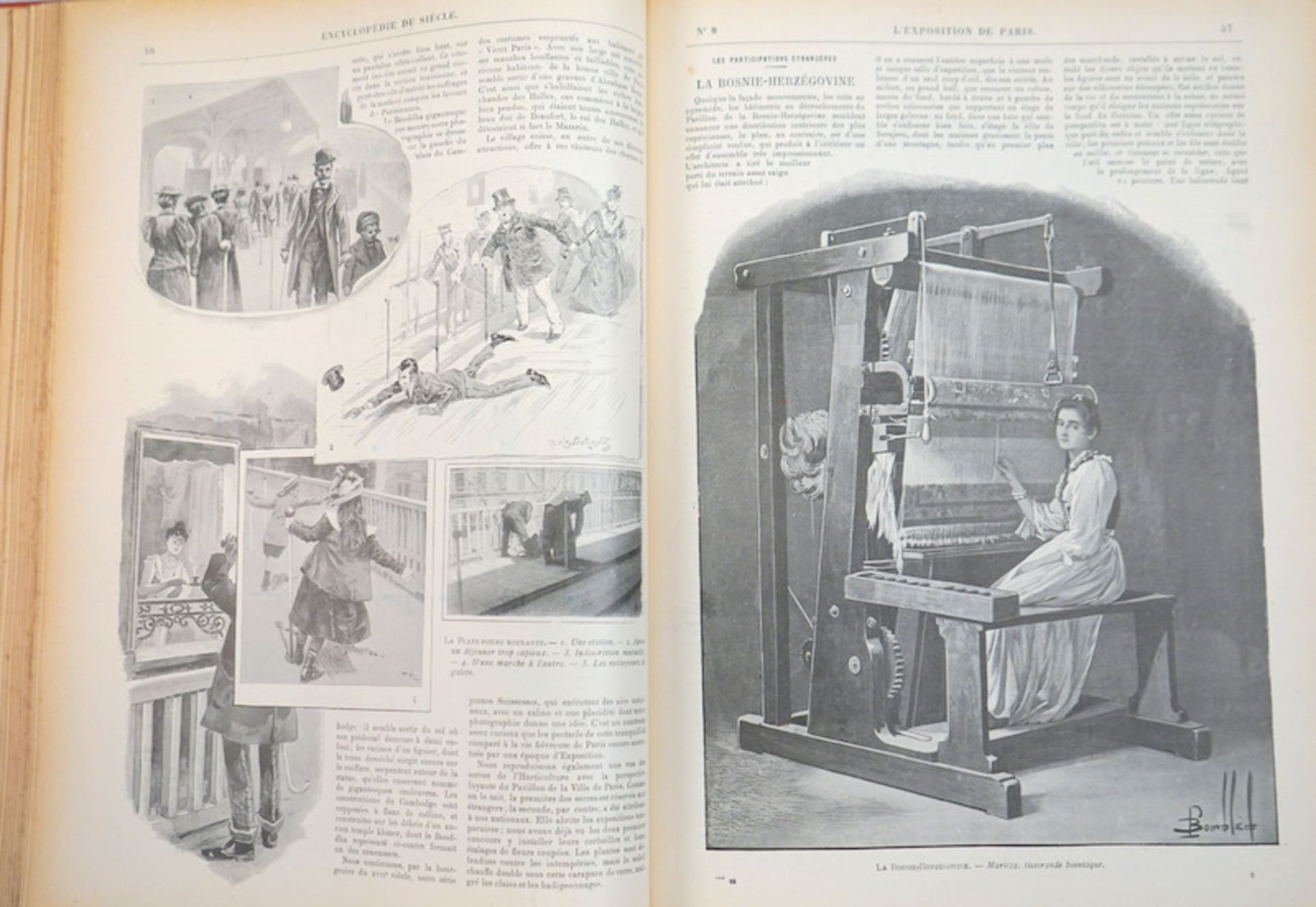 L'Exposition de Paris 1900, 3 Bde.,reich illustriert, Maße 36,5 x 29cm, Zustand 2-3 (Seiten - Bild 4 aus 4