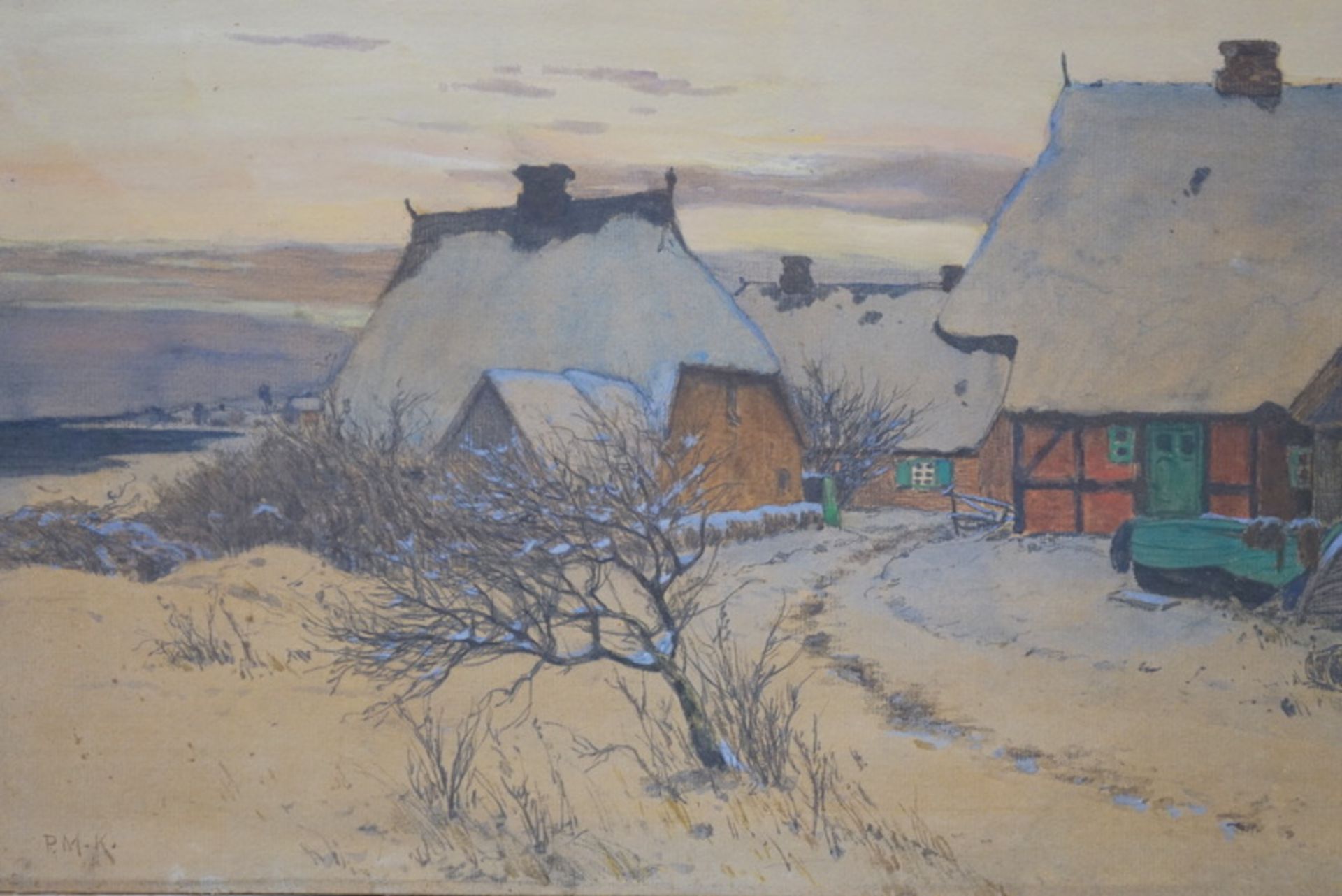 Müller-Kaempff, Paul (1861 in Oldenburg; † 5. Dezember 1941 in Berlin): "Winter in Ahrenshoop", - Image 6 of 9