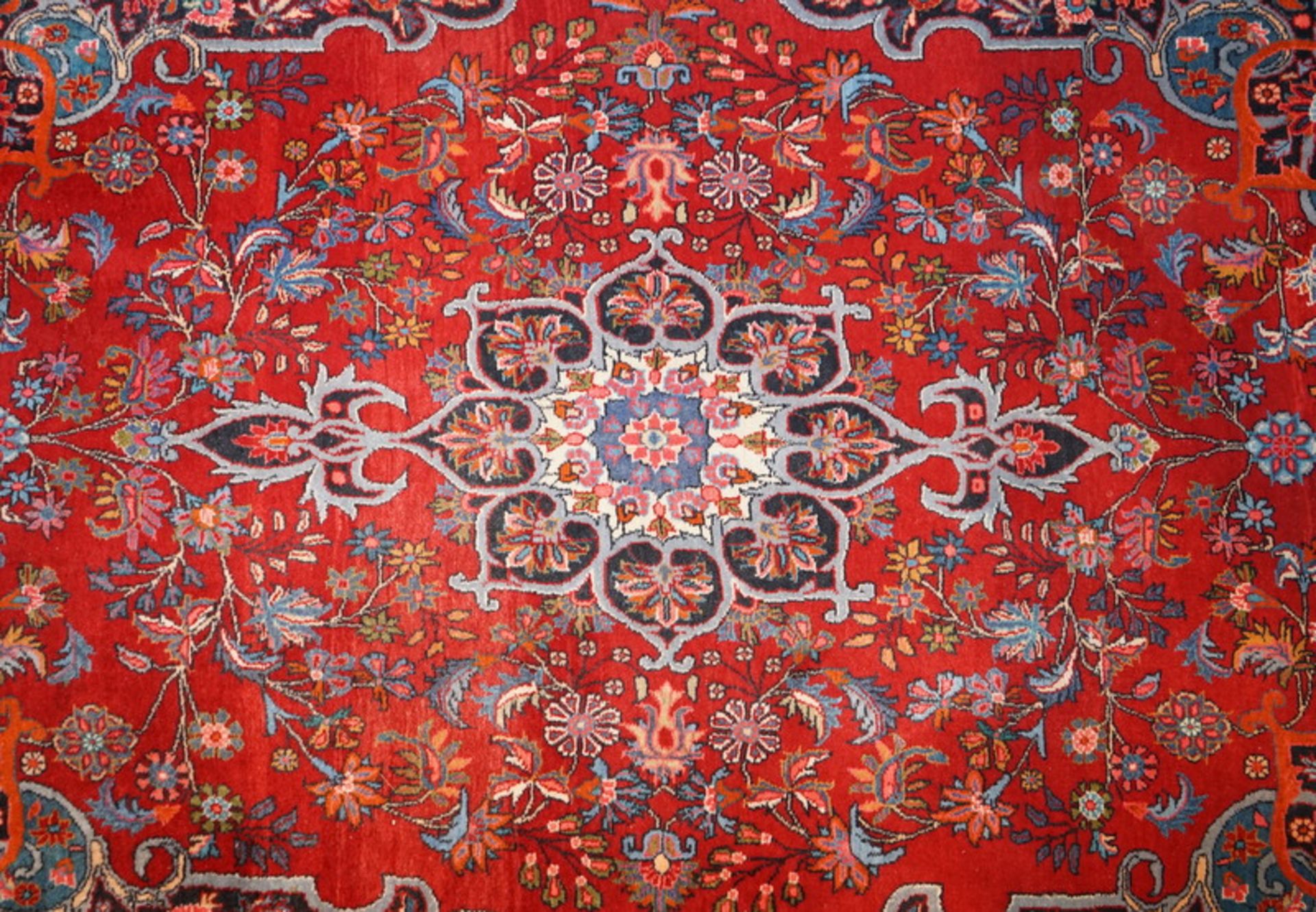 Kleiner Keshan,Wolle auf Wolle, Persischer Knoten, Anilinfarben, 210 x 140cm, gepflegt.,, - Image 3 of 4