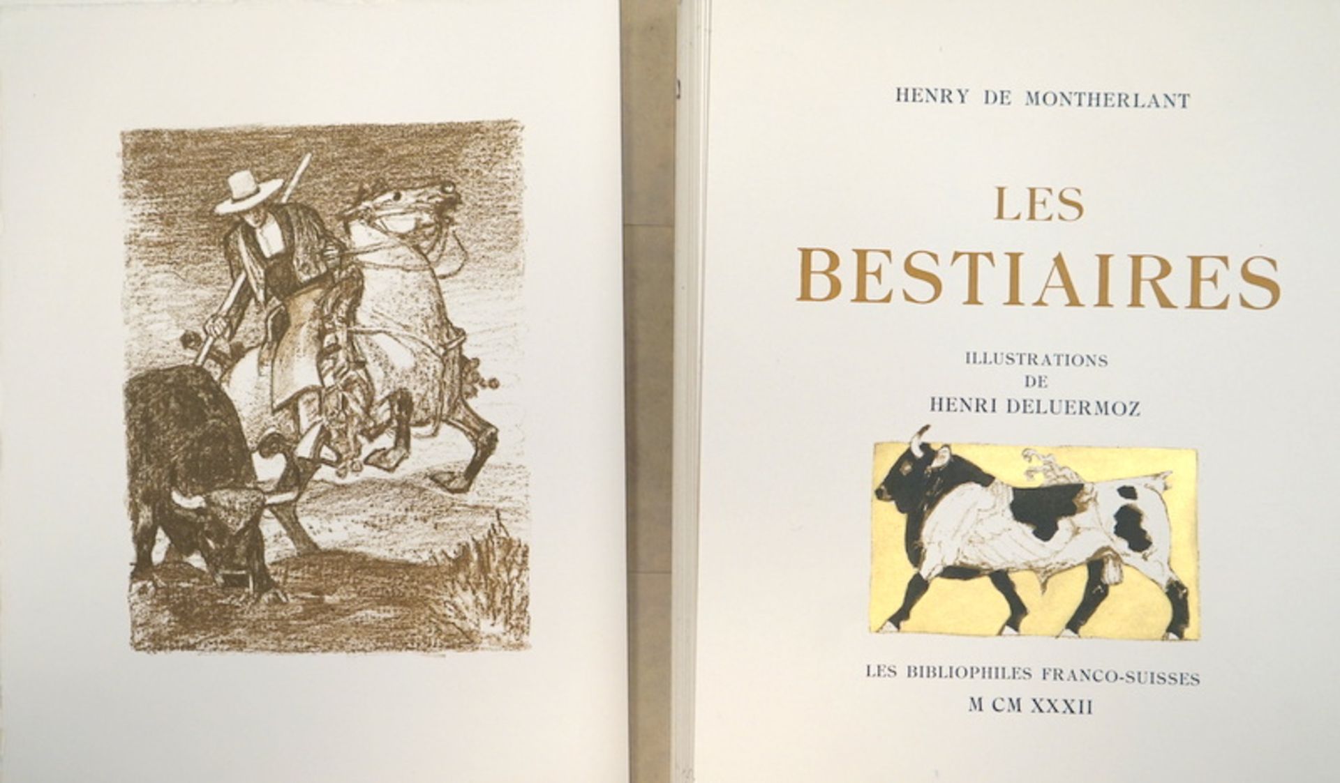 Montherlant, Henry de (1895-1972): Les Bestiaires,Illustrationen von Henri Deluermoz, erschienen