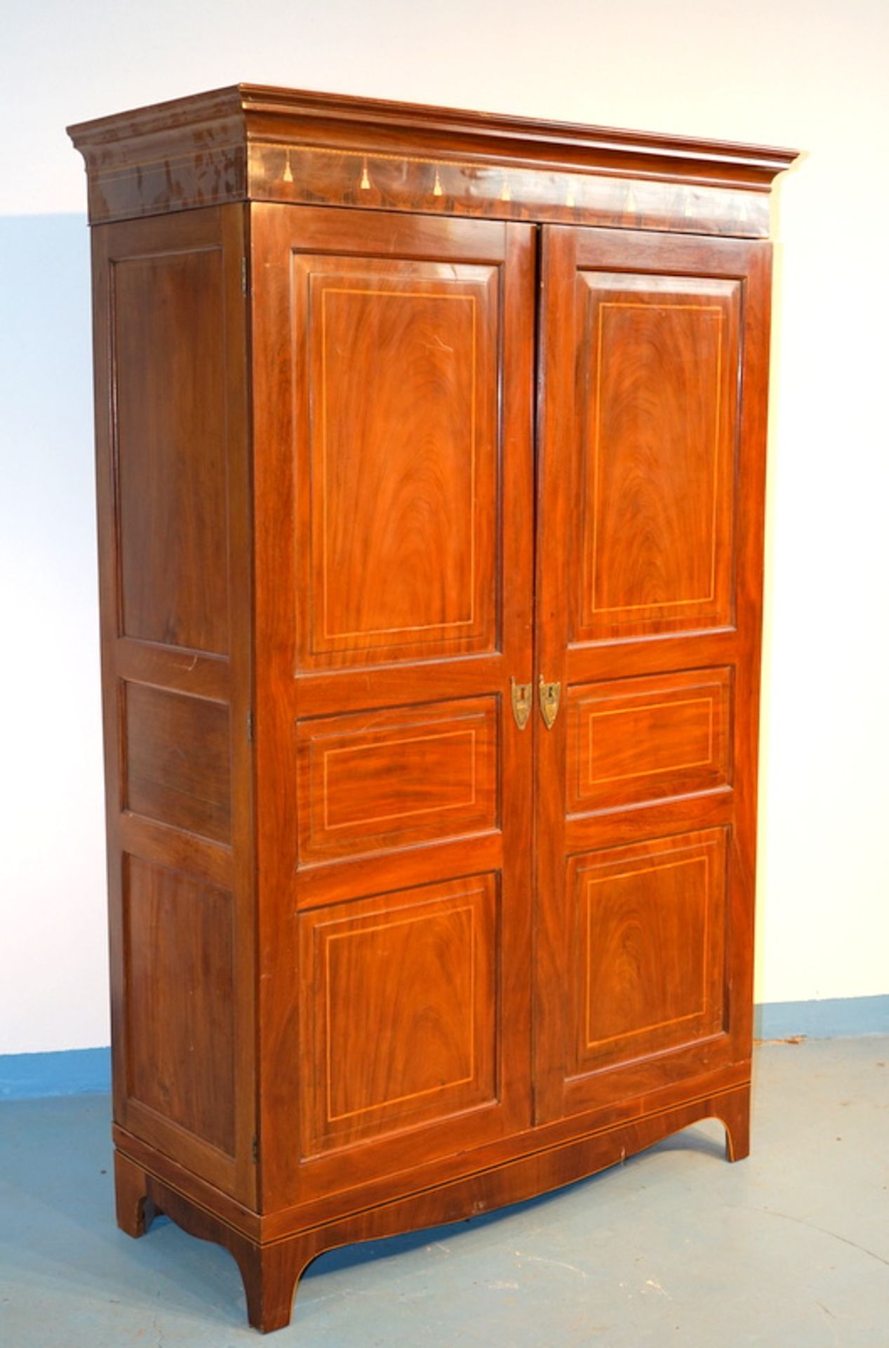 feiner victorianischer Kleiderschrank, England, um 1890,Mahagoni massiv und furniert, der