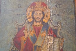 Große Ikone: Christus als Weltenherrscher (Pantokrator),Frontalansicht des Christus als
