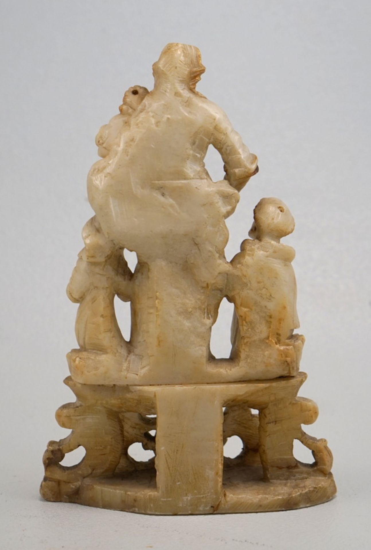 Alabastergruppe "Rosenkranzspende an die Hll. Dominikus und Katharina", Trapani (Sizilien), 17.Jhd. - Bild 3 aus 3