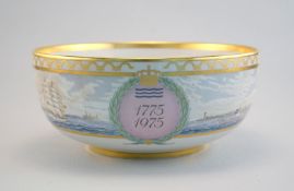 Royal Copenhagen, Dänemark: Übergroße Bowl mit Ansicht von Kopenhagen, Jubileumsedition 1775-1975