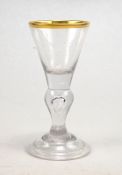 Trichterglas mit Goldrand, norddeutsch, 2.Hälfte 18.Jhd.