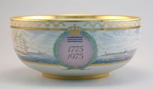 Royal Copenhagen, Dänemark: Übergroße Bowl mit Ansicht von Kopenhagen, Jubileumsedition 1775-1975