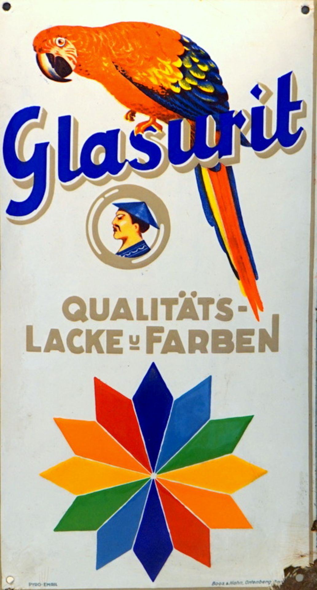Glasurit, Papagei Werbeschild, 1920er Jahre