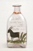 Bayrische Schnapsflasche mit Emailmalerei
