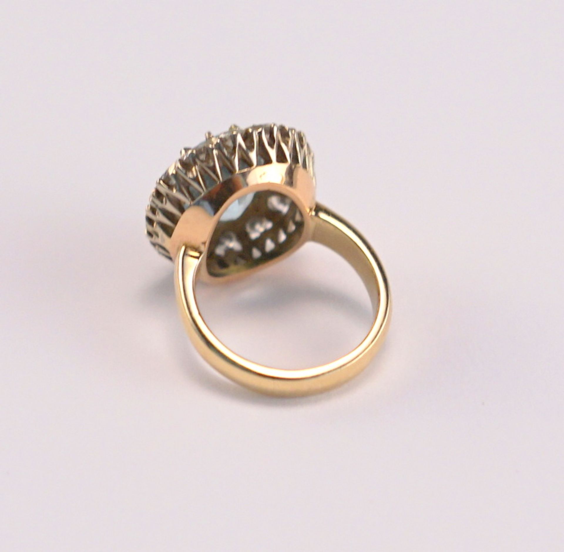 Aquamarin-Brillant-Ring, 14kt Roségold - Image 5 of 5