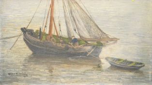 Wiltschut, Wilhelm (Daan W. attributed ): Fischerboot, dat 1915