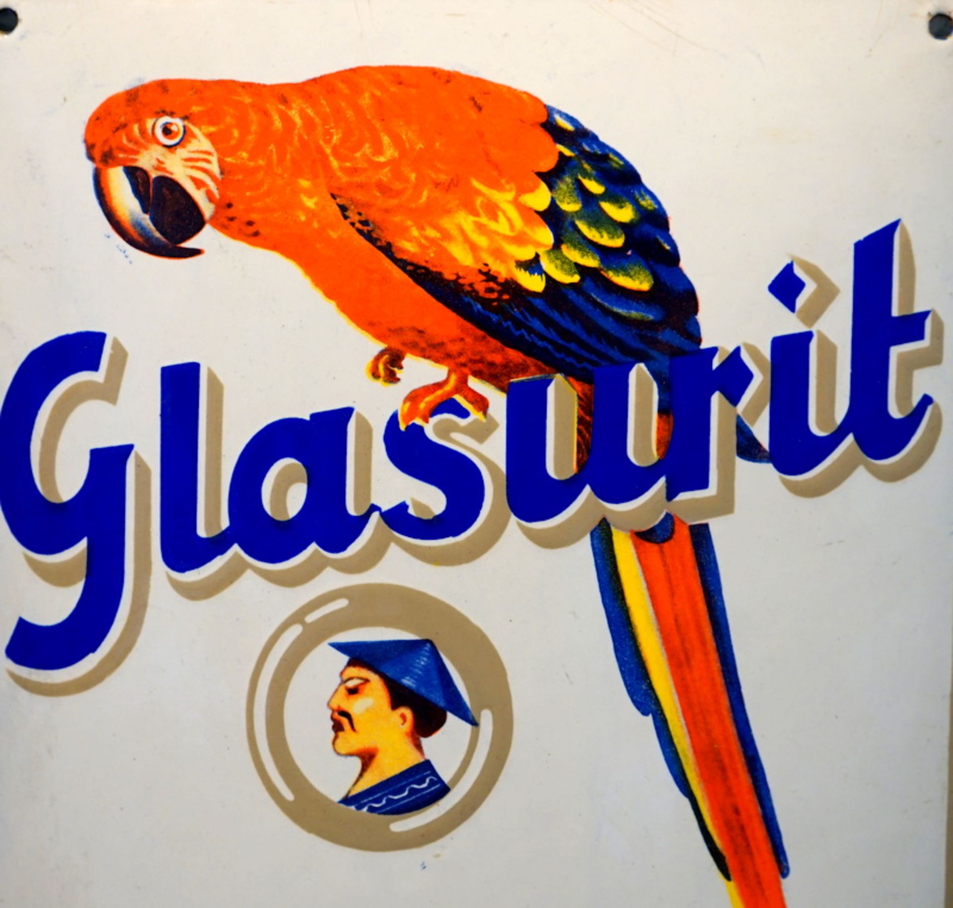 Glasurit, Papagei Werbeschild, 1920er Jahre - Bild 3 aus 4