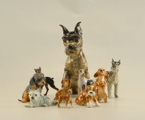 Sammlung von zehn Hundefiguren, div. Manufakturen