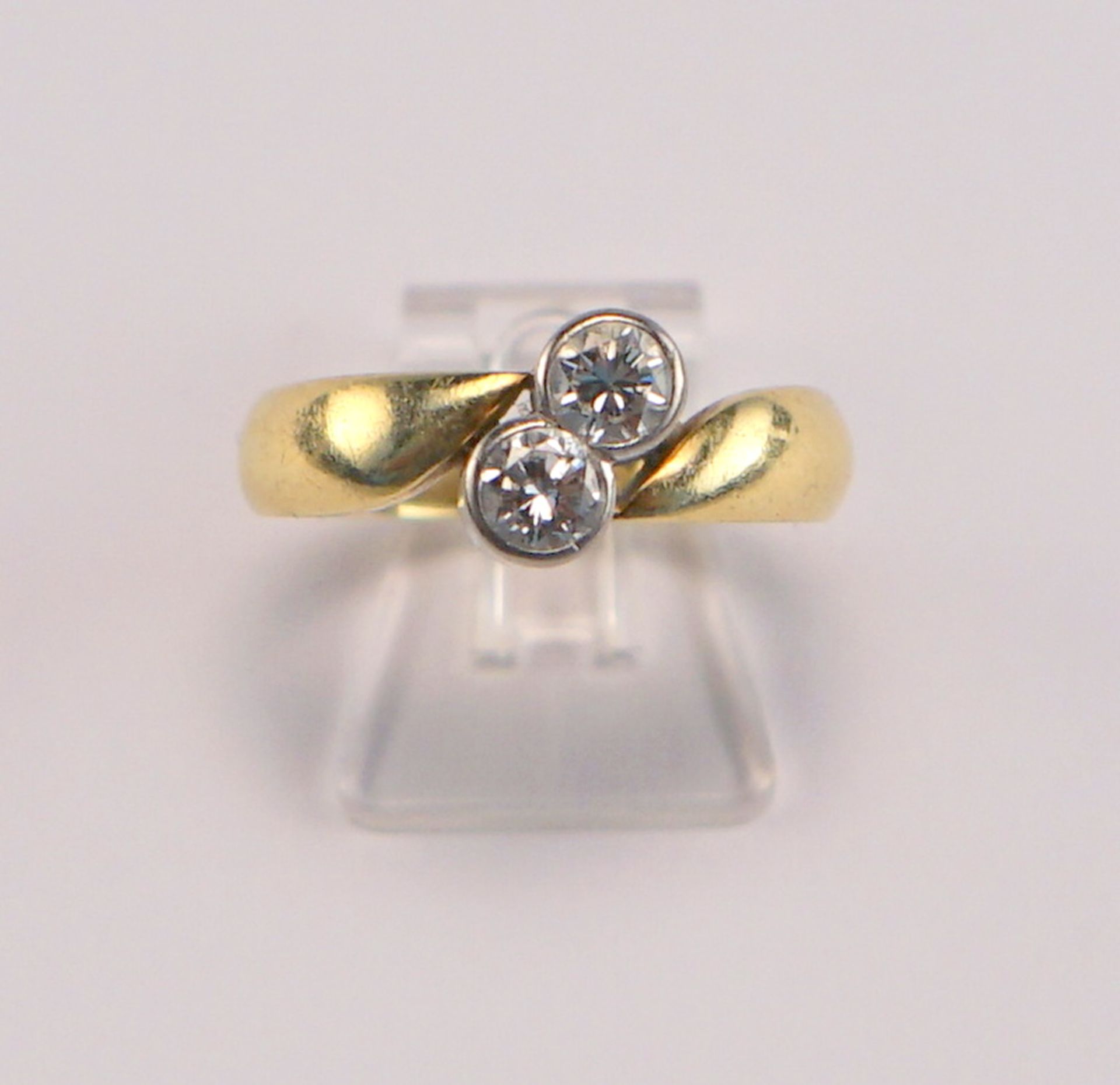 Toi-et-moi-Ring mit zus. 0,5ct Brillanten, 585 GG - Image 2 of 2