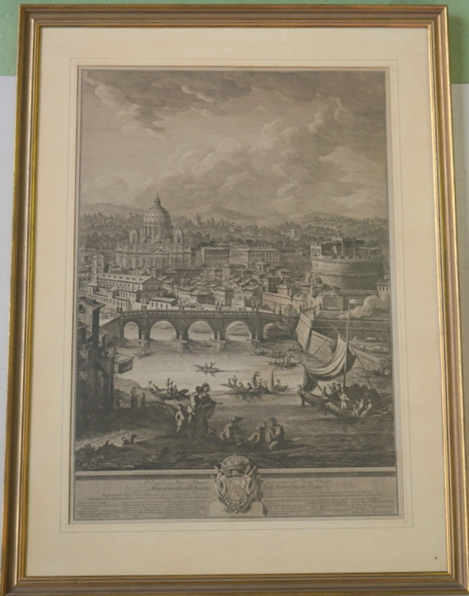 Vasi, Guiseppe: Große Ansicht von Rom mit Engelsburg, Kupferstich, 1765 - Image 2 of 3
