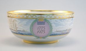 Royal Copenhagen, Dänemark: Übergroße Bowl mit Ansicht von Kopenhagen, Jubileumsedition 1775-1975