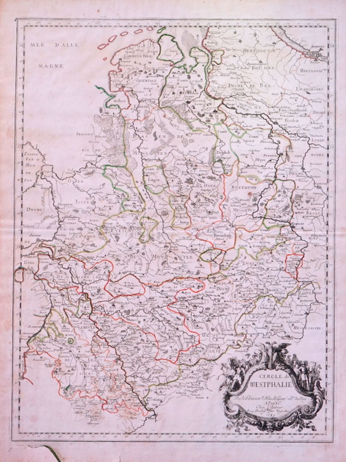 Drei alte Stadtansichten von Lippe und eine Karte von Westfalen, 18./19. Jhd.