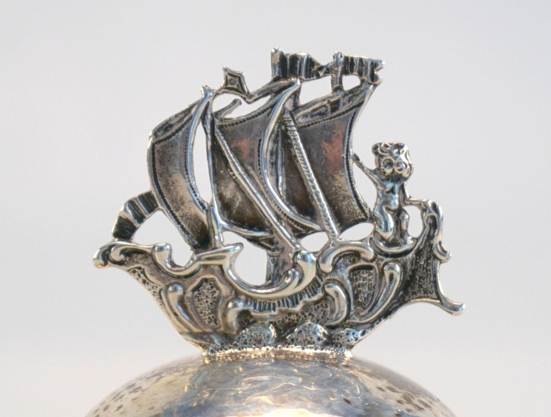 Tischklingel mit Segelschiff 925 Silber - Bild 2 aus 2