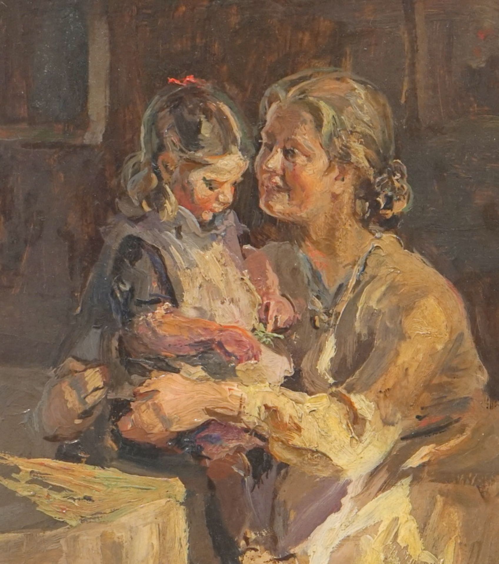 Pedersen, Viggo Christian Frederick Vilhelm: Mutter mit spielendem Kind im Morgenlicht, 1905 - Bild 3 aus 6