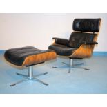 Lounge Chair mit Ottoman aus Palisander-Schichtholz