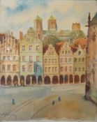 Götting, Wilhelm: Kirchen Aquarelle Ansichten von Münster Domplatz und Lambertikirche