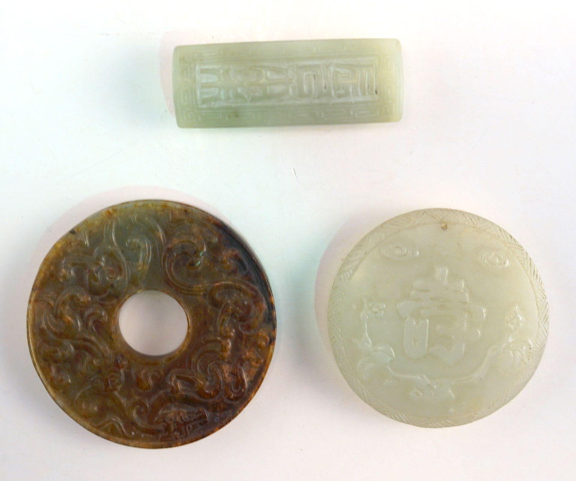 Drei chinesische Jade Objekte