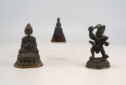 Drei Heiligenfiguren, 2x Bronze, 1x Silber, 19. Jhd.