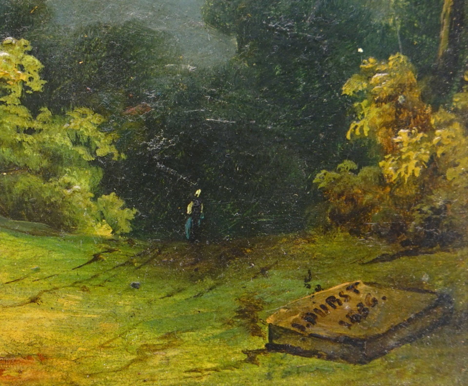 Durst, J: Kleiner Felsenaltar mit Wanderer, dat. 1836 - Bild 3 aus 3